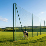 Ball Stop Net System with 8m high galvanised steel posts for sports grounds