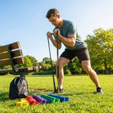 Multi-colour resistance bands made from natural latex for gym and home use