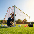 Football goal nets 24 x 8 ft, durable HDPE for clubs and schools