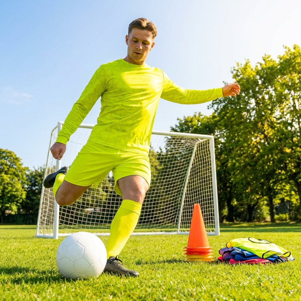 Men's Long Sleeve Football Kit in multiple colours with socks and shorts