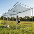Black baseball batting cage nets made from HDPP twine for indoor and outdoor use