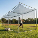 Black baseball batting cage nets made from HDPP twine for indoor and outdoor use