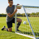 8 x 4 Football Goal Nets in White HDPE for Clubs and Schools