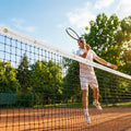 42ft doubles tennis net with HDPE double top for indoor and outdoor use