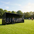 Heavy duty aluminium team shelter with moulded seats
