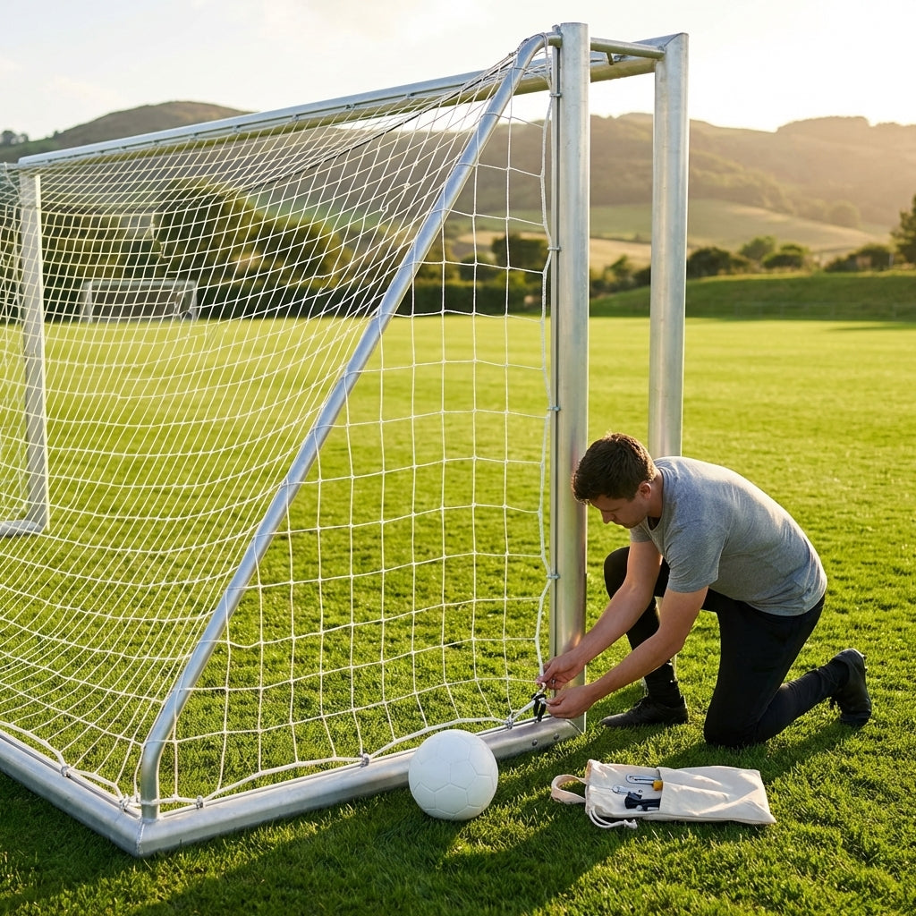 Replacement football goal nets for Alu110 goals, various sizes in white