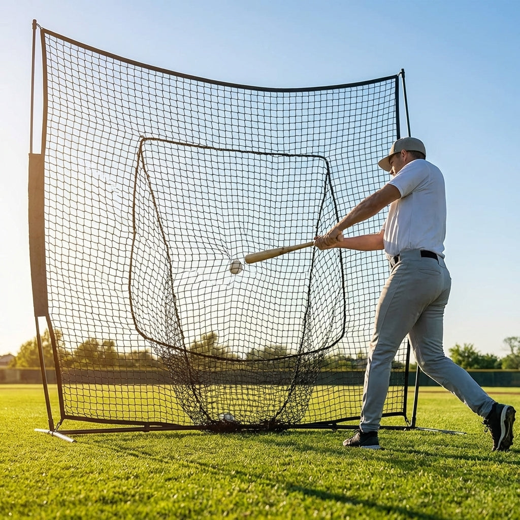 Custom baseball nets made from HDPP material in black