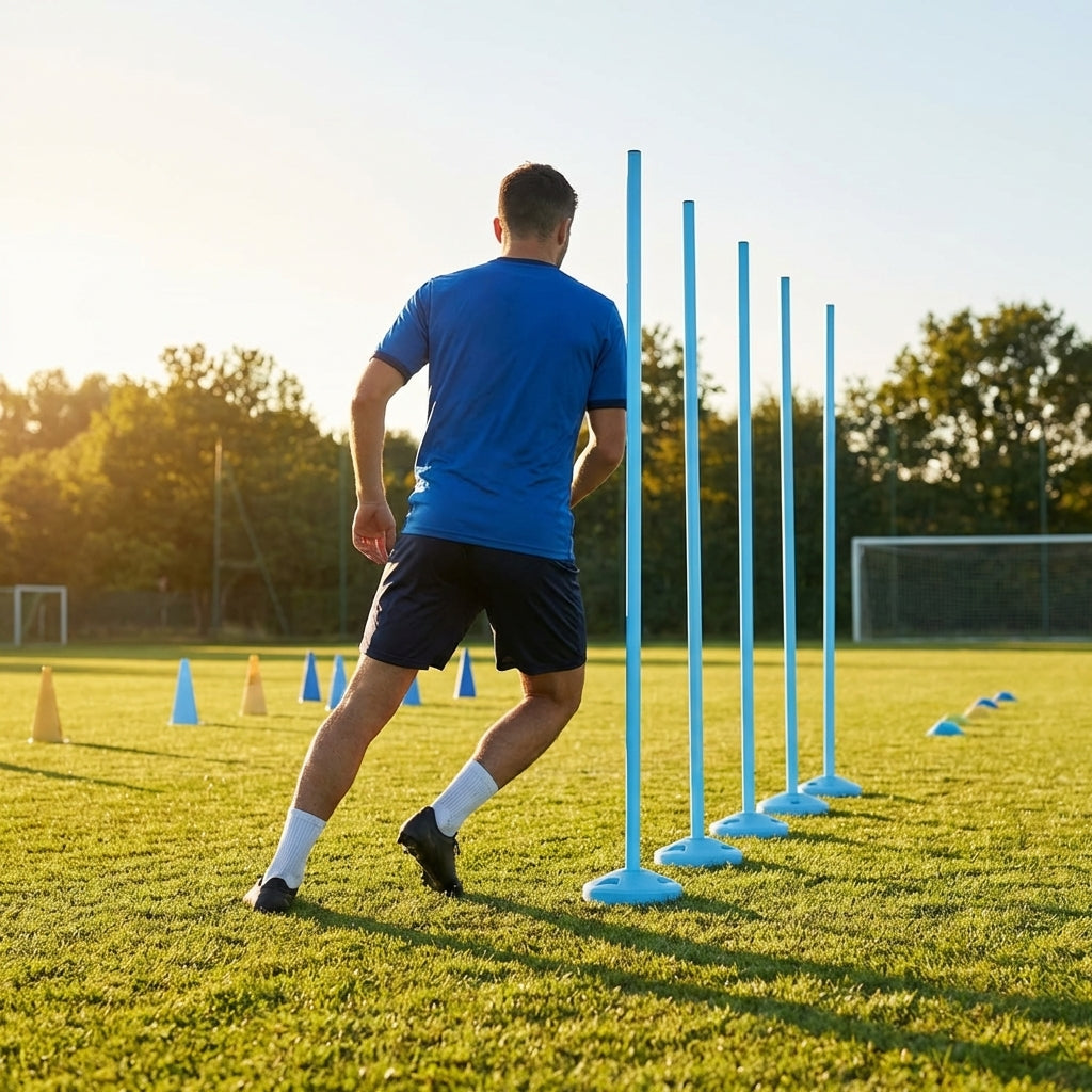 Slalom training poles in vibrant colours for sports practice