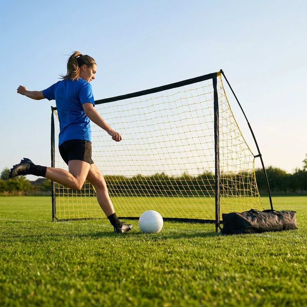 Aluminium Folding Football Goal in various sizes and colours, ideal for training and matches
