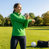 Women's tracksuit top in polyester with quarter zip and stand-up collar