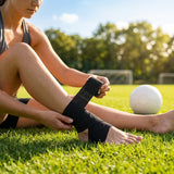 Elastic Adhesive Bandage Tape – Black/White – Cotton Spandex – Sports & Physio Use