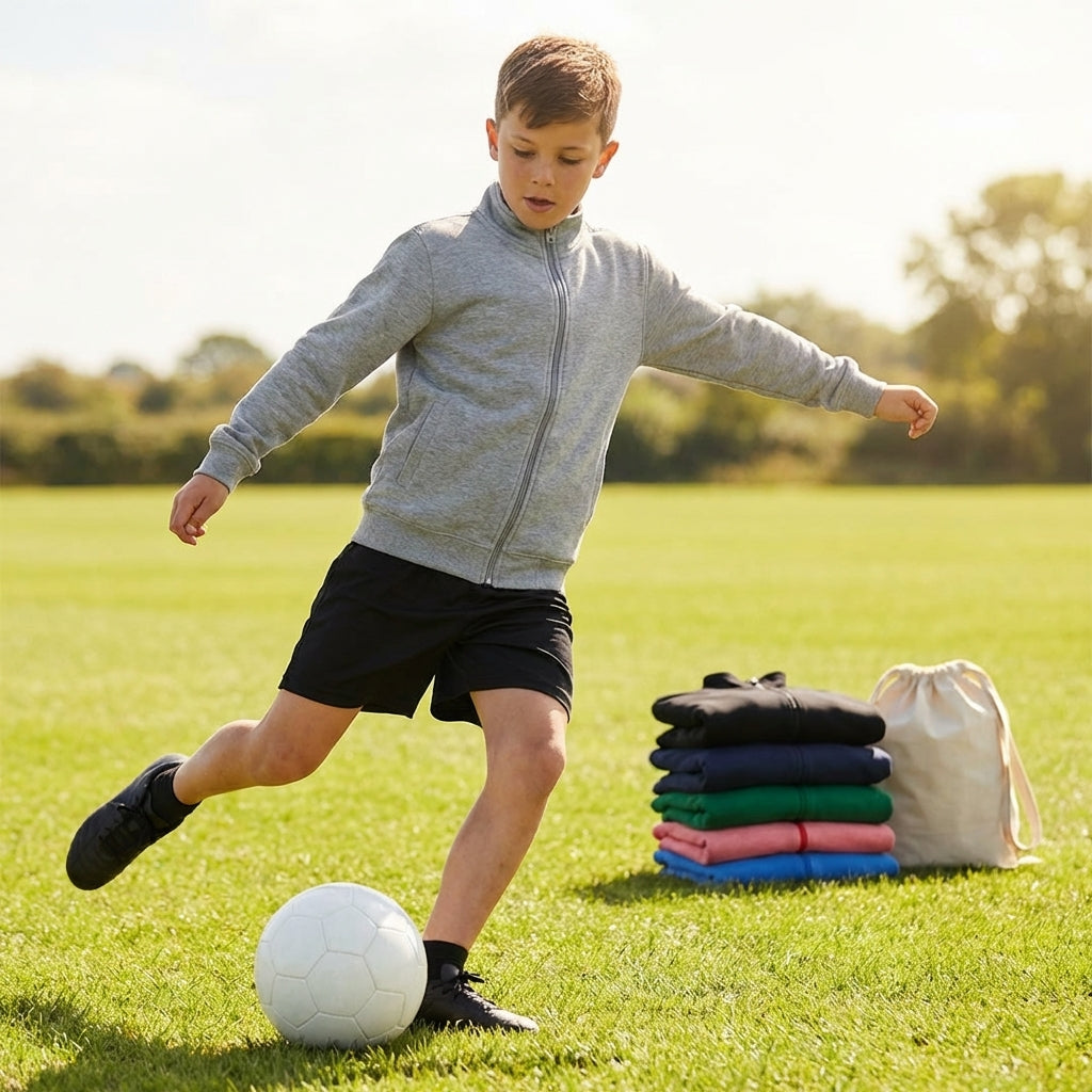 Kids' full zip sports jacket for training and casual wear