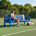 Aluminium tennis court bench in green for tournament use