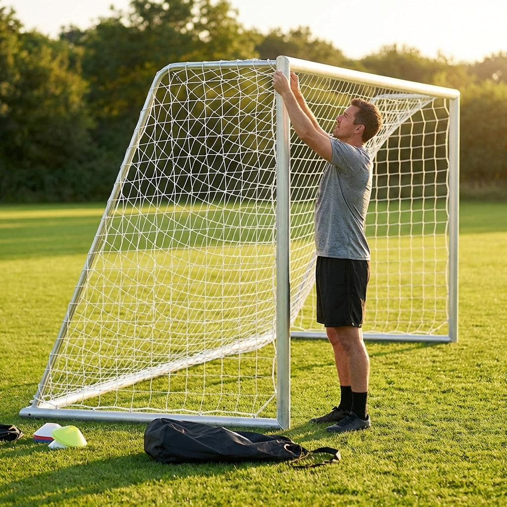Replacement football goal nets for Alu110 goals, various sizes in white