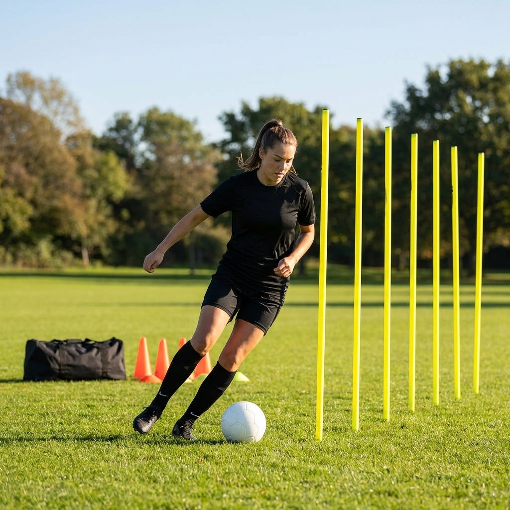 Slalom training poles in vibrant colours for sports practice