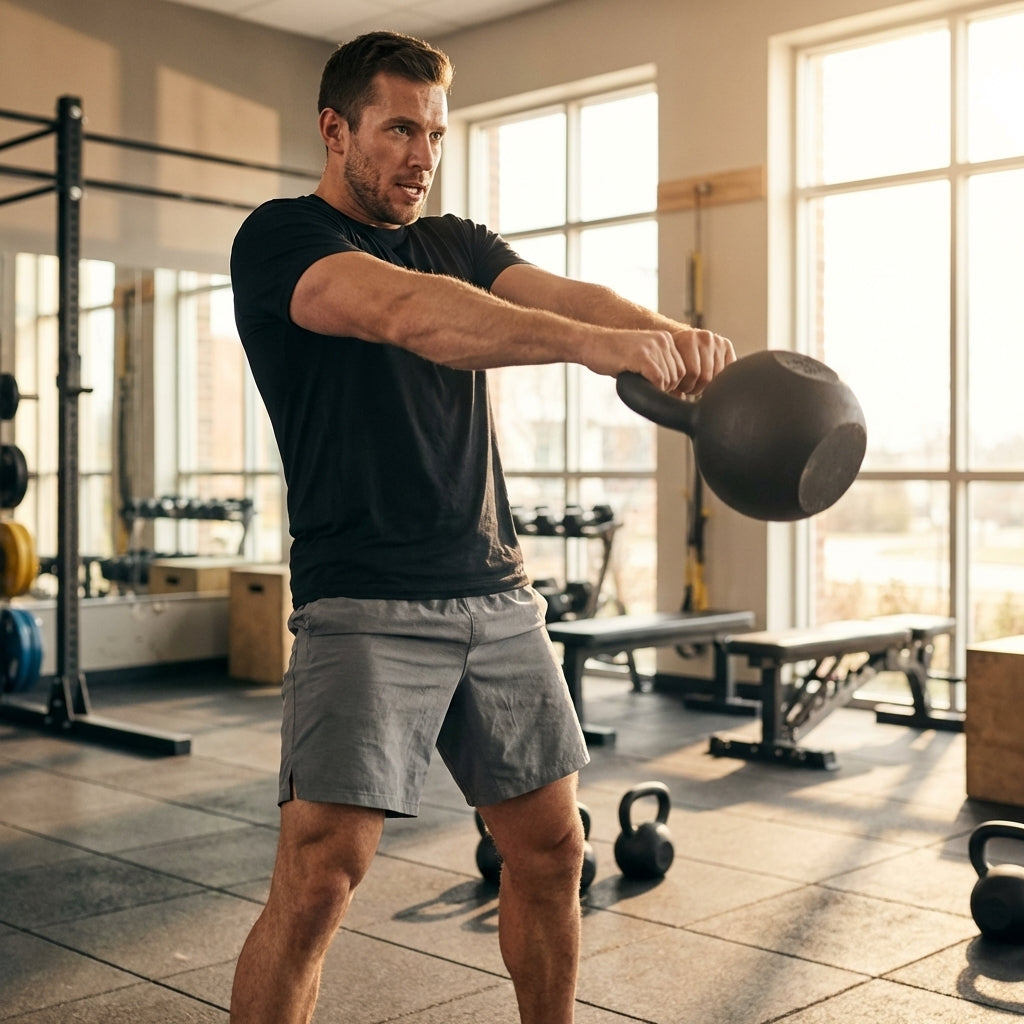 Cast iron kettlebell in various sizes and colours for gym workouts