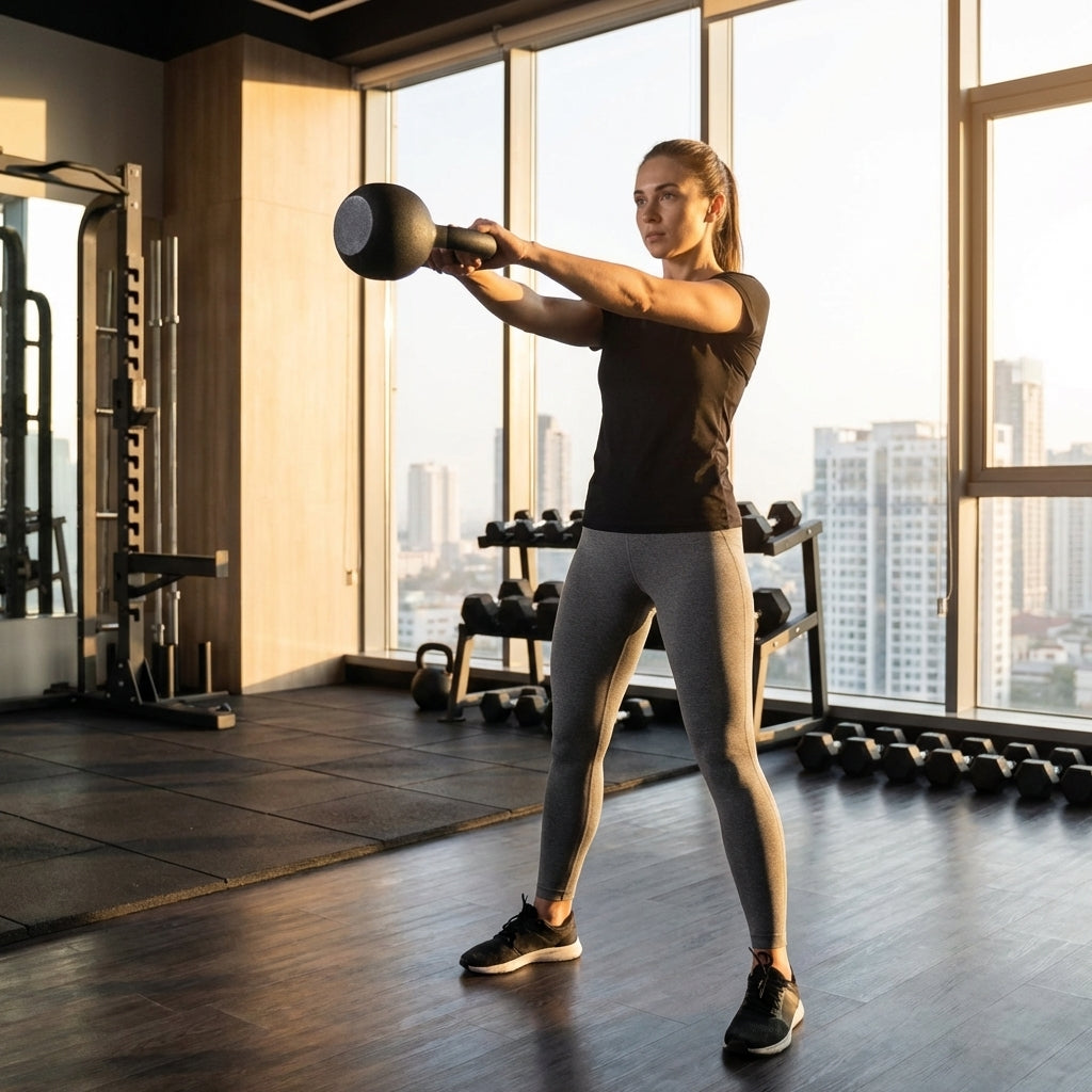 Cast iron kettlebell in various sizes and colours for gym workouts