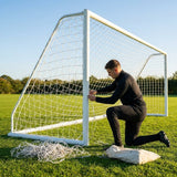 Replacement goal net for 8x6ft football goals in white HDPE