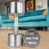Chrome dumbbells with ergonomic design for gym and home use