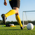 Pre-cut football socks in various sizes and colours for enhanced comfort