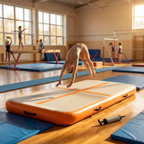 Inflatable gymnastics mat for home and gym use