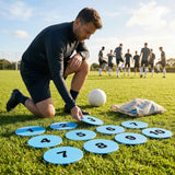 Rubber Flat Disc Markers in multi-colour for training and games