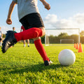Football socks in various sizes and colours for players
