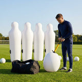 Inflatable football mannequins available in multiple sizes for training use