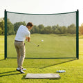 Ball stop netting system with steel posts and HDPP netting