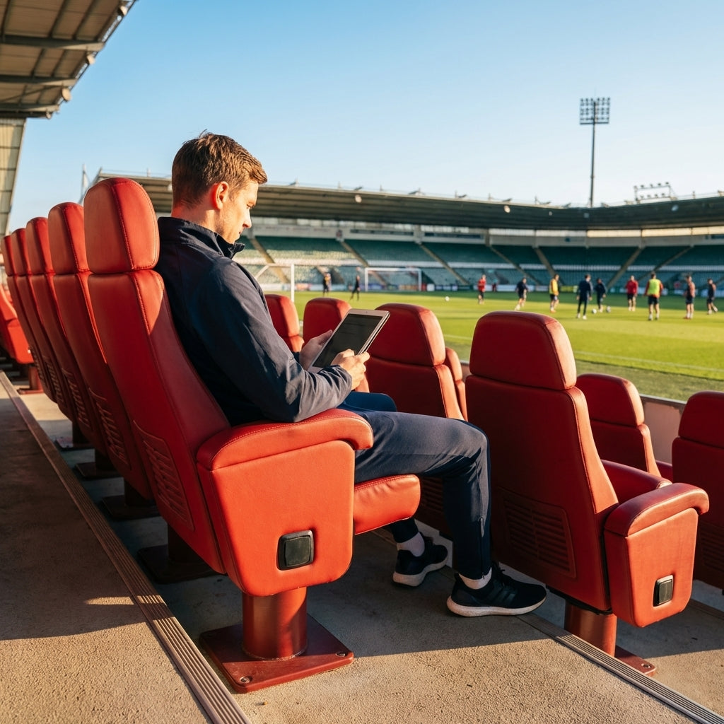 Luxury stadium seats with customisable marine vinyl and rustproof steel frame