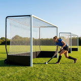 Aluminium hockey goal with reinforced frame for professional use