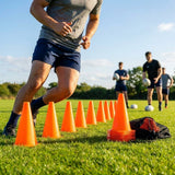 Rugby training marker cones in vibrant colours