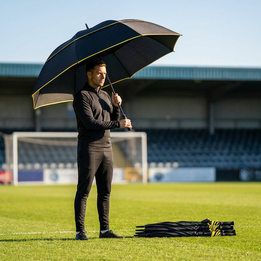 Sports umbrella with 60-inch canopy made from durable pongee fabric