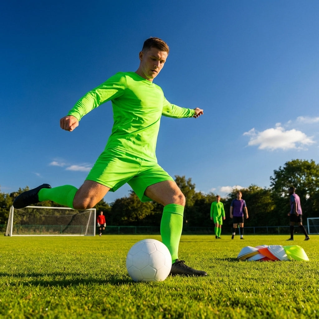 Men's Long Sleeve Football Kit in multiple colours with socks and shorts