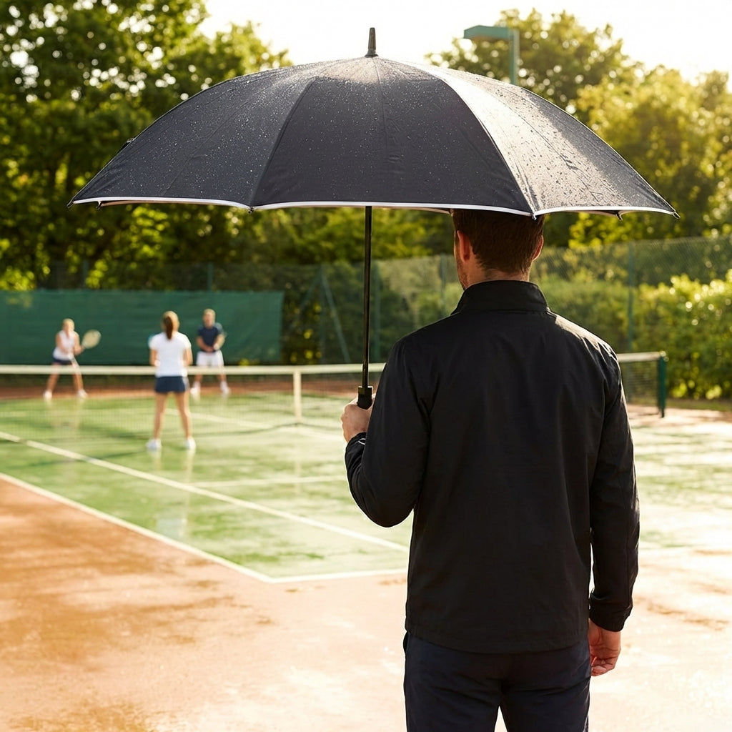 Sports umbrella with 60-inch canopy made from durable pongee fabric