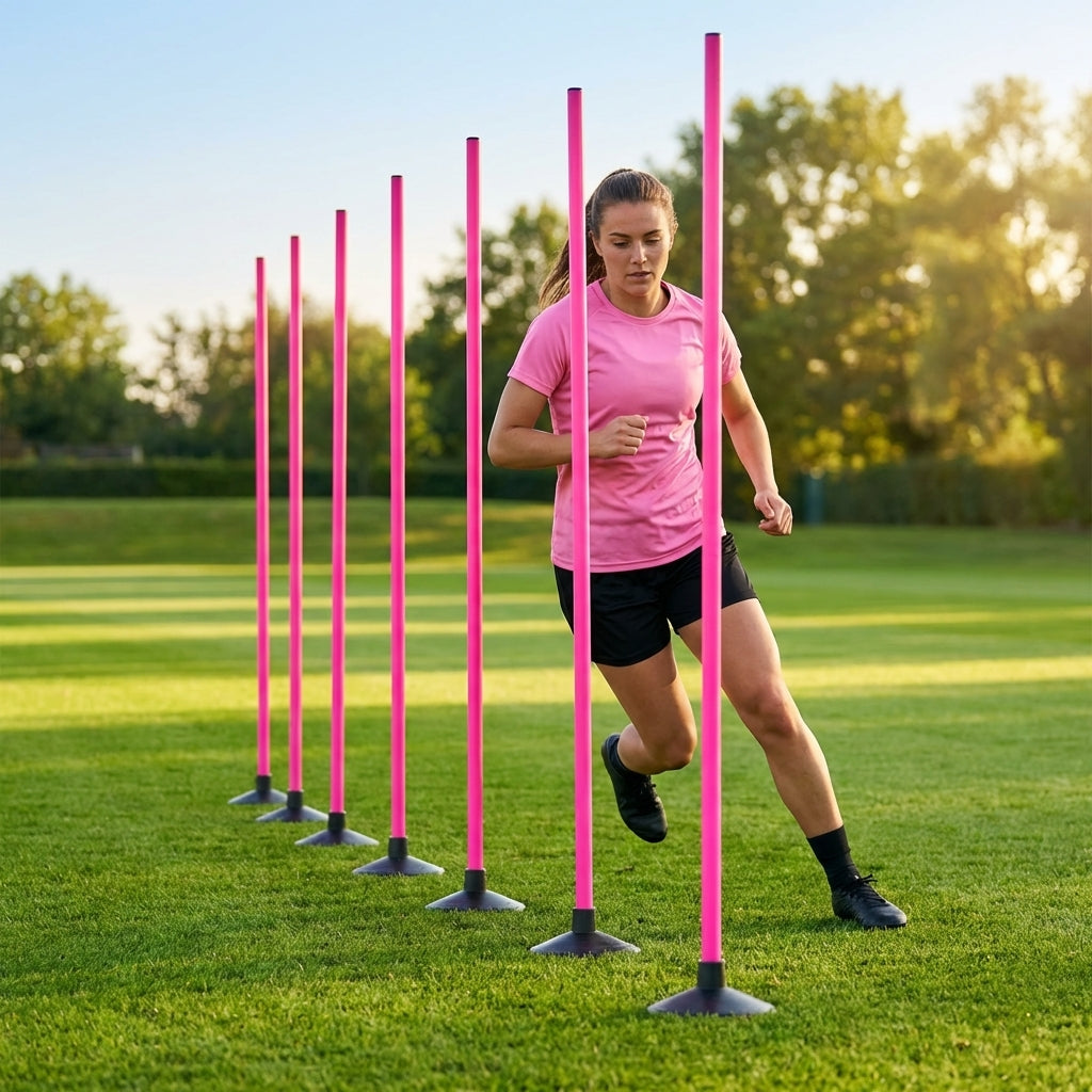 Slalom training poles in vibrant colours for agility training
