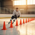 Vibrant ice hockey training cones in various sizes and colours