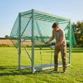 Warehouse rack netting made from green 3mm thick twine