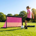 Folding football goal with aluminium frame and high-impact net