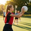 Vibrant netball bibs made of polyester mesh for schools and clubs
