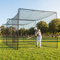 Baseball Batting Cage Net in black, 55ft length, durable for outdoor training