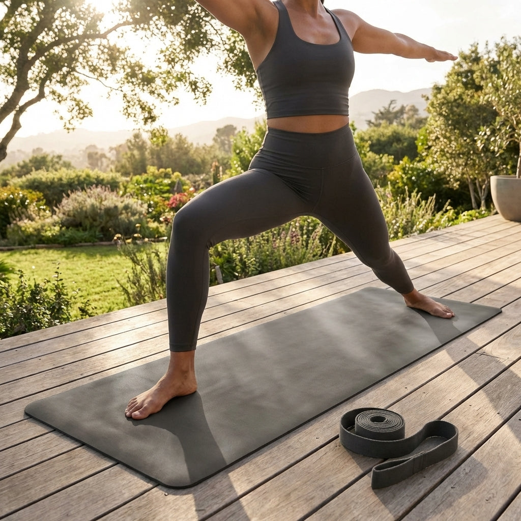 PU Yoga Mat in calming colours, 5mm thick, non-slip surface