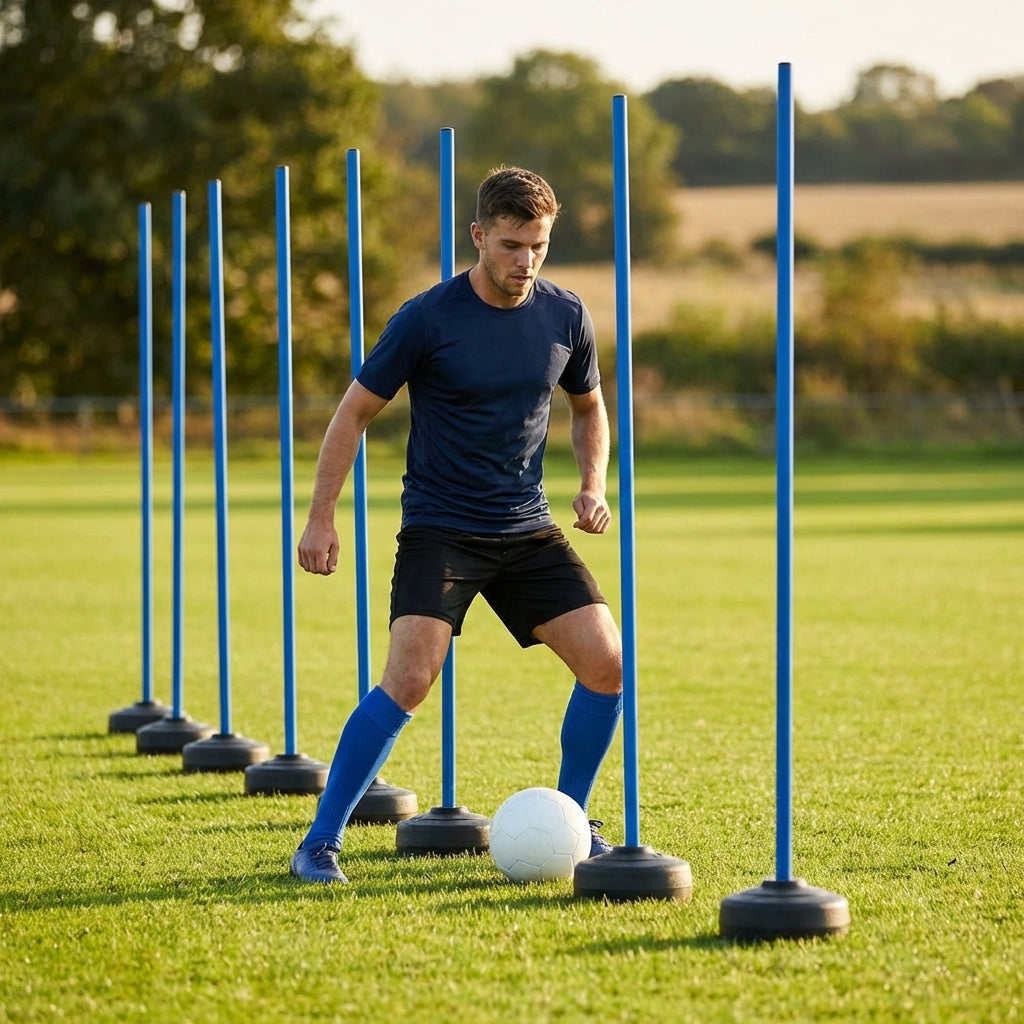 Slalom training poles in vibrant colours for sports practice