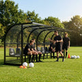 Heavy duty aluminium team shelter with moulded seats