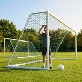 Football goal nets 24 x 8 ft, durable HDPE for clubs and schools