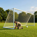 Football goal nets 24 x 8 ft, durable HDPE for clubs and schools