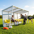 Heavy duty aluminium team shelter with moulded seats