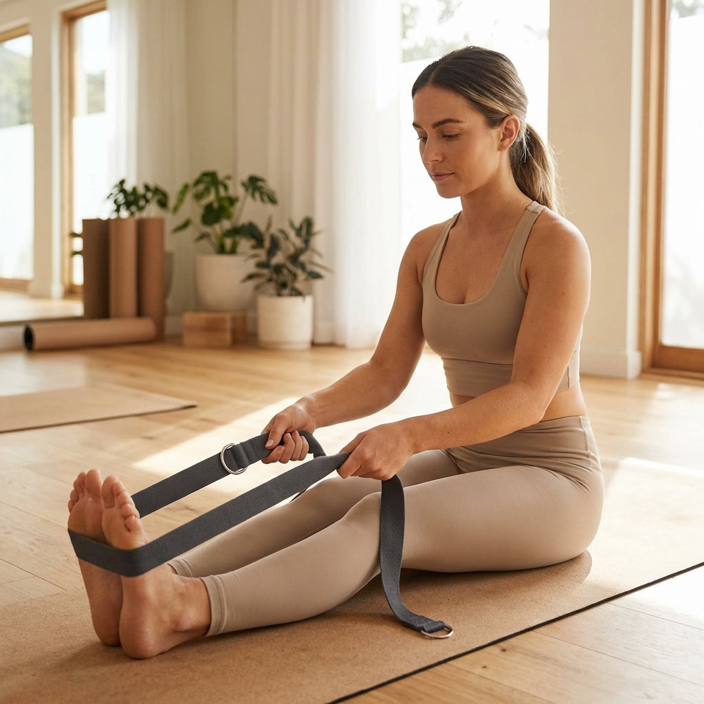 Yoga strap made of cotton-polyester in various lengths and colours