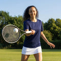 Women's Tennis Shirt made from lightweight polyester, available in 5 sizes