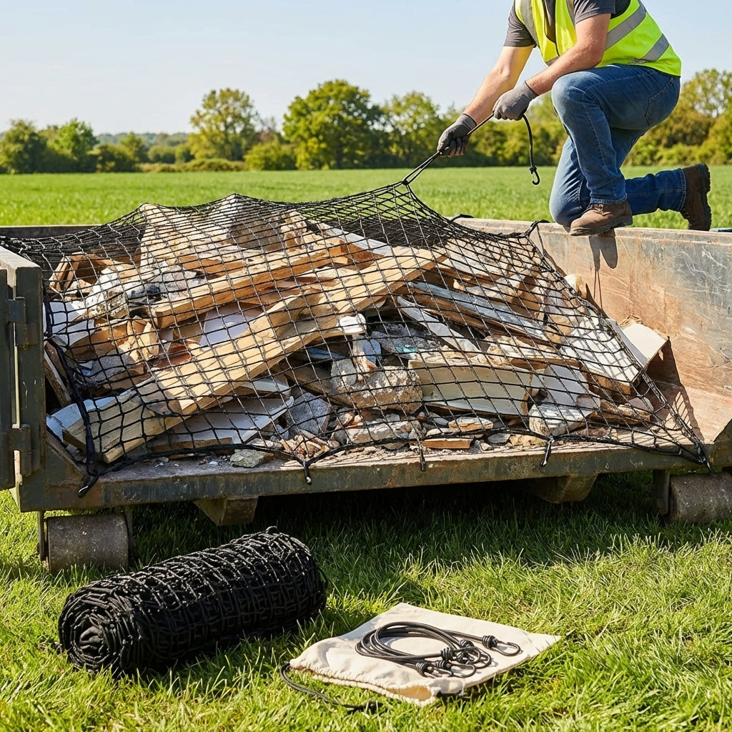 Heavy Duty Skip Nets made from HDPE Twine for Industrial Use